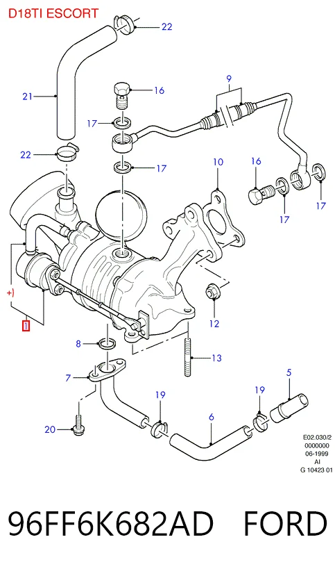 Турбіна Ford Escort VII хетчбек (GAL, AAL, ABL) (1995 - 1998) ціна, від 82.49 USD
