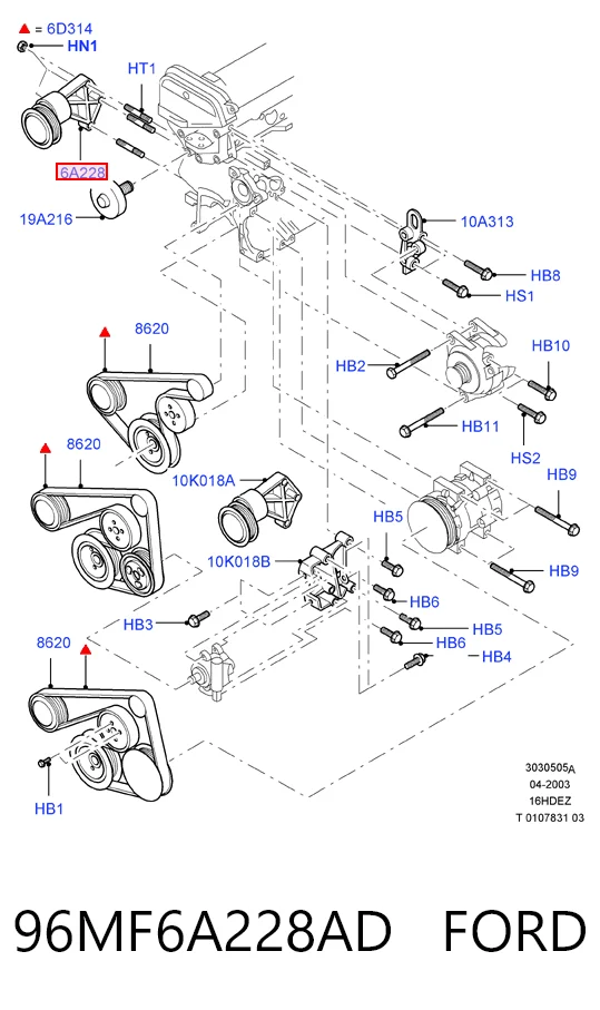 Купити Натягувач приводного ременя Ford Fiesta COURIER J5S, J3S