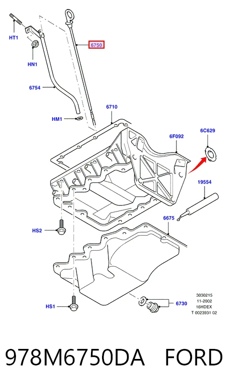 Покажчик рівня масла на Ford Mondeo II BFP