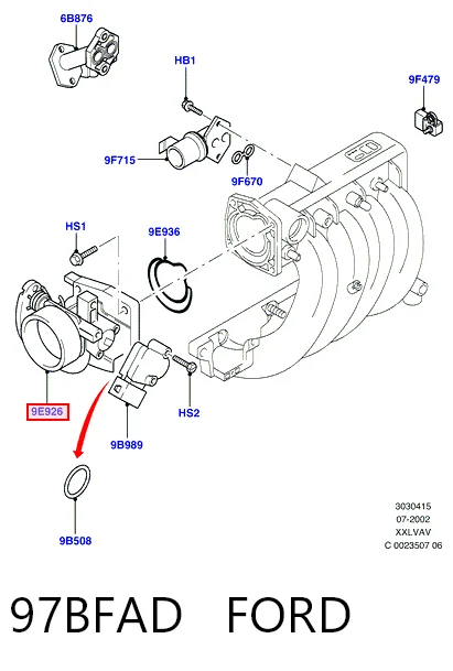 Заслінка повітряна Ford Ka 