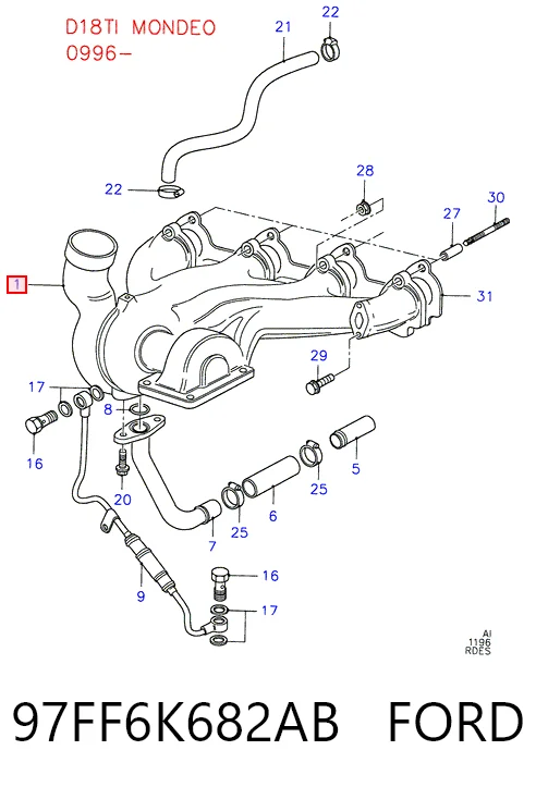 Купити Турбіна Ford Mondeo II BFP