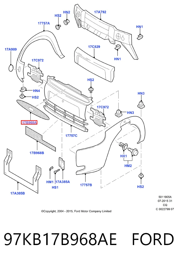 Облицювання радіатора Ford Ka хетчбек (RBT) (1996 - 2008) ціна, від 12.67 USD
