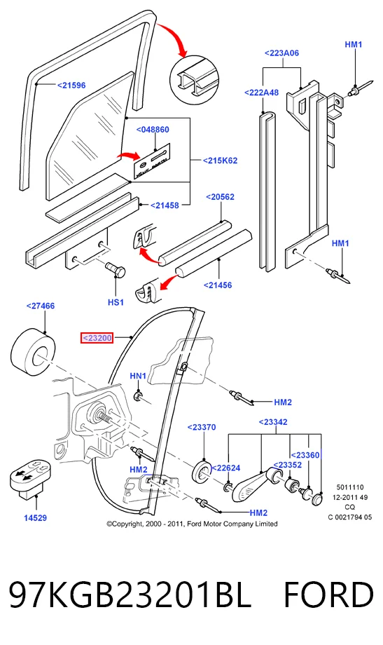  Склопідйомник передньої лівої двері Ford Ka 