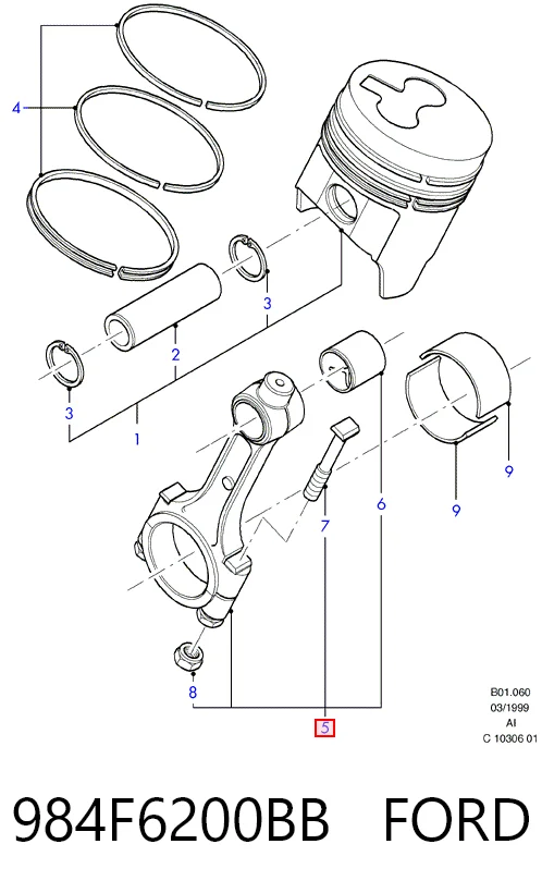 Шатун поршня ДВЗ BSG 30106001 ціна, від 51.02 USD