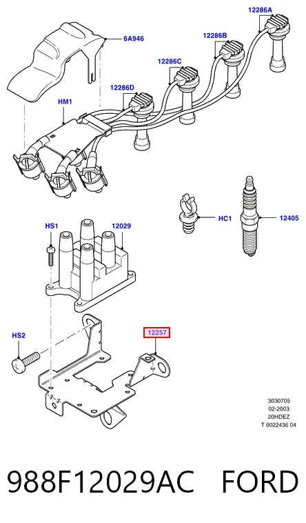988F12029AC Ford Котушка запалювання