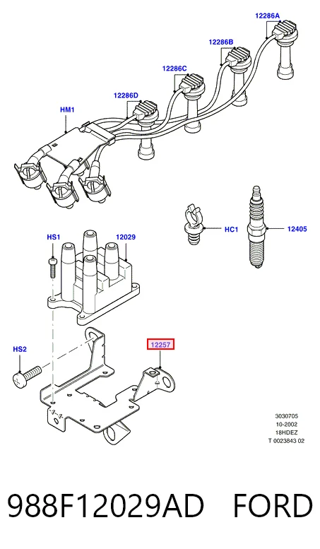 988F12029AD Ford Котушка запалювання