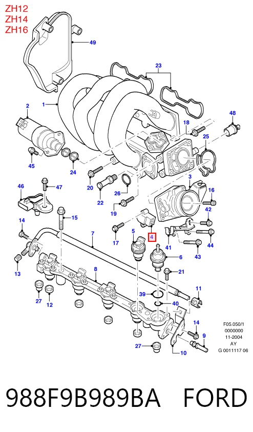 988F9B989BA Ford Датчик положення дросельної заслінки (потенціометр)
