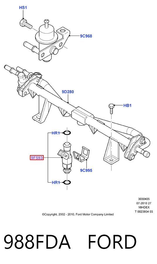 988FDA Ford Форсунка вприску палива