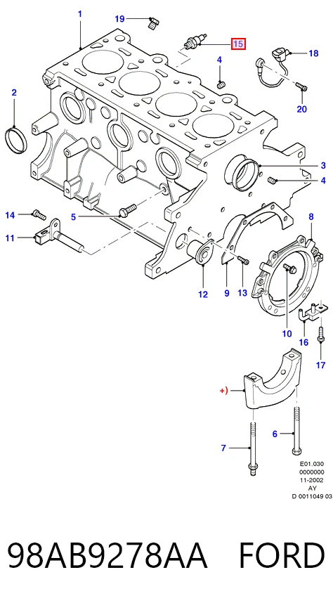 98AB9278AA Ford Датчик показника тиску масла