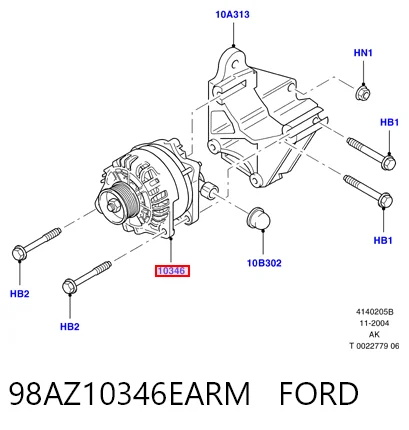 98AZ10346EARM Ford Авто генератор
