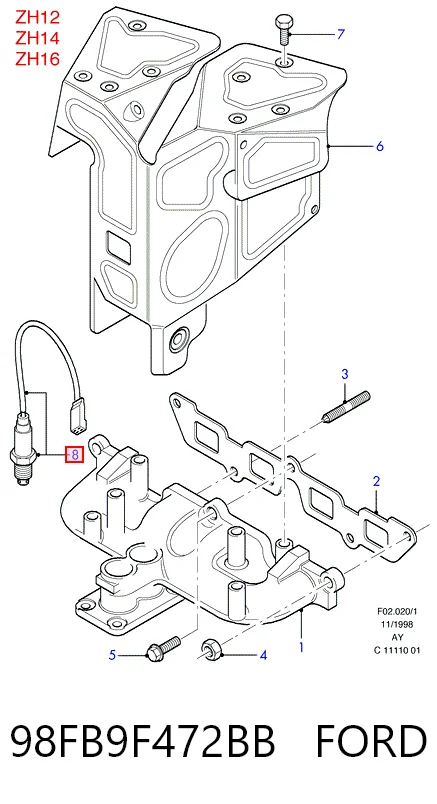 98FB9F472BB Ford Датчик кисню
