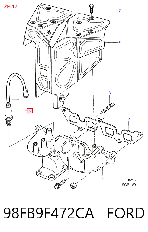 98FB9F472CA Ford Датчик кисню