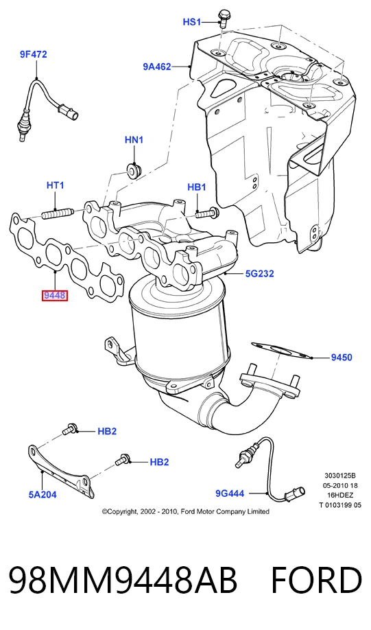 Купити Прокладка колектора Ford Fiesta COURIER J5S, J3S