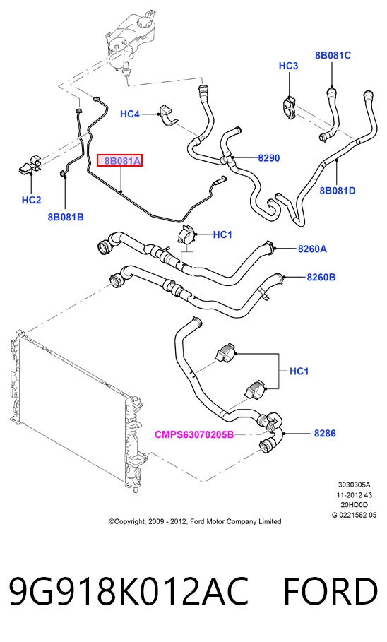 9G918K012AC Ford 