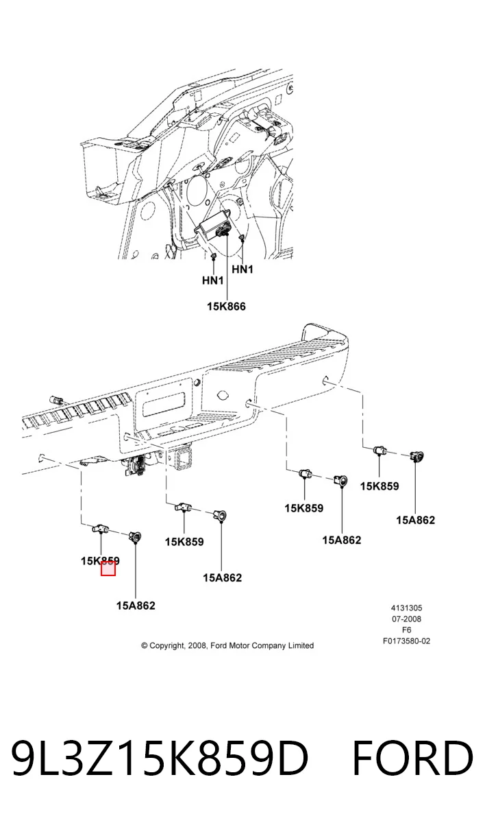 9L3Z15K859D Ford Датчик сигналізації парковки (парктронік), задній