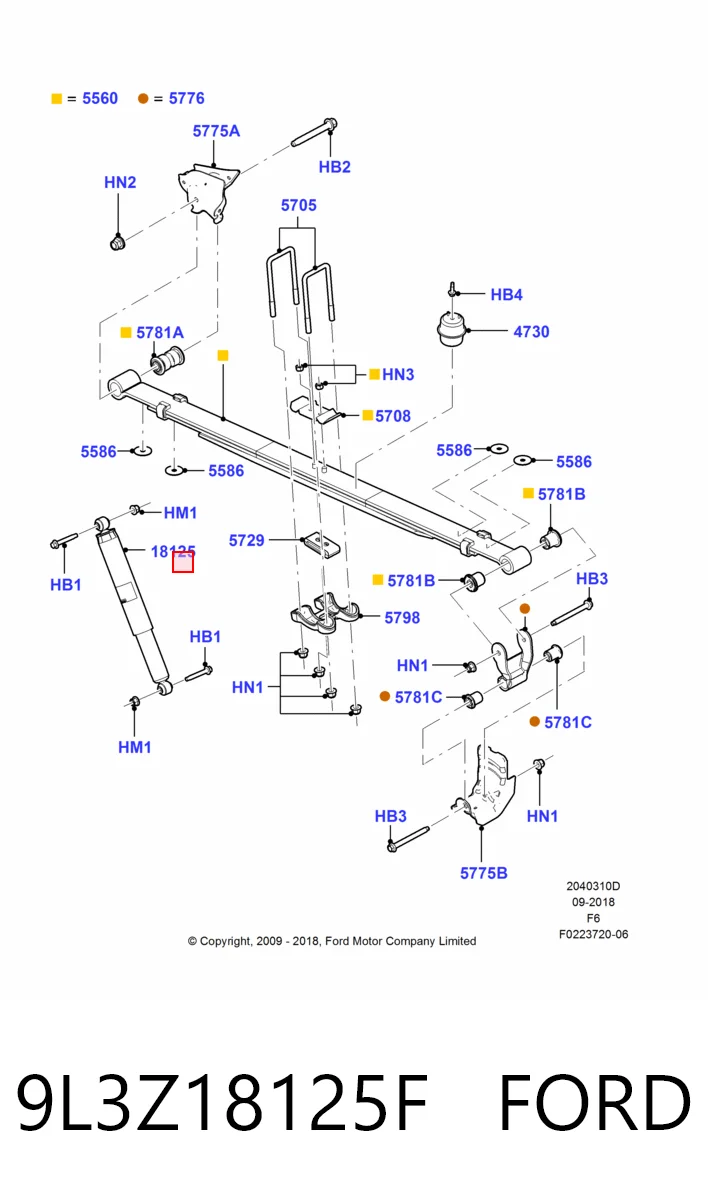 9L3Z18125F Ford Амортизатори задні