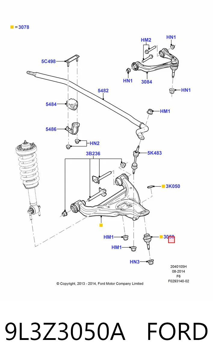 9L3Z3050A Ford Кульові на авто