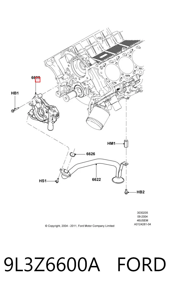 9L3Z6600A Ford Масляний насос двигуна