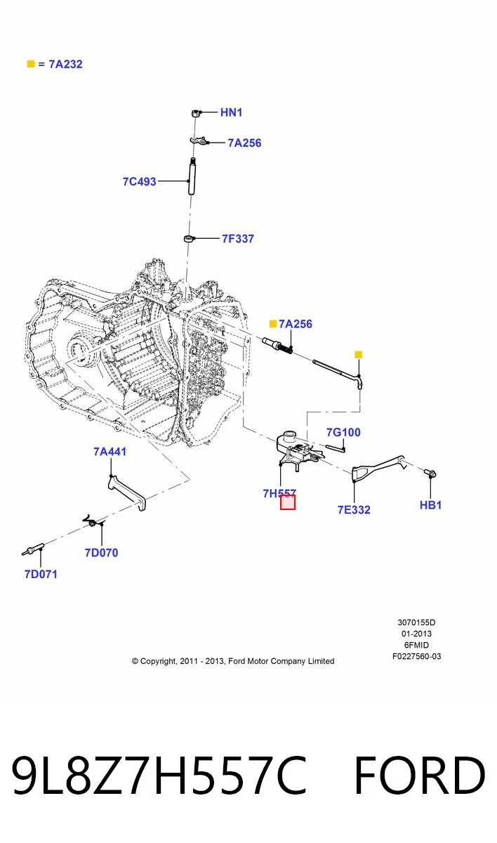 9L8Z7H557C Ford Датчик положення селектора АКПП