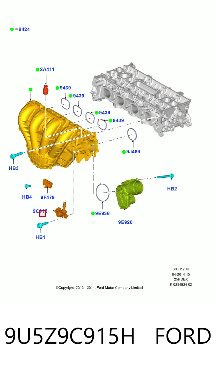 9U5Z9C915H Ford Клапан вентиляції газів паливного бака