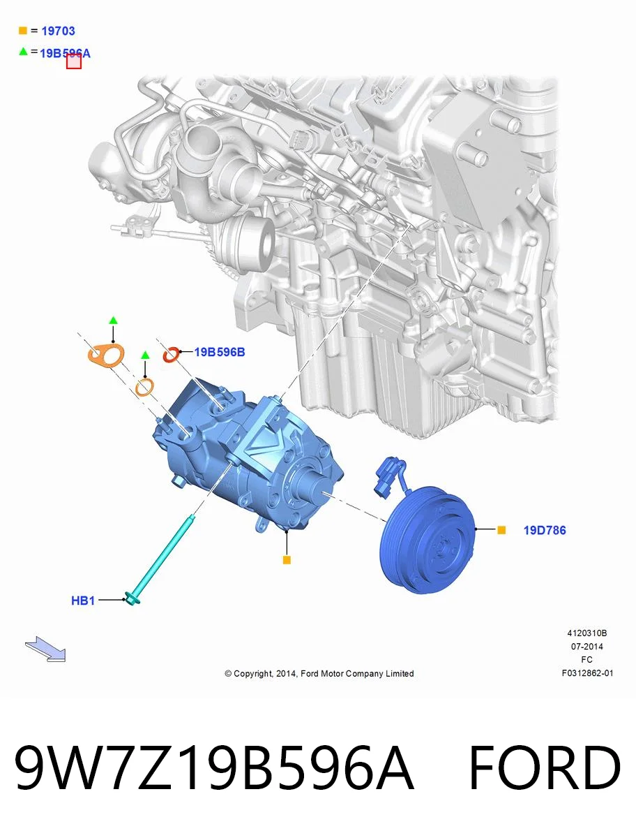 9W7Z19B596A Ford 