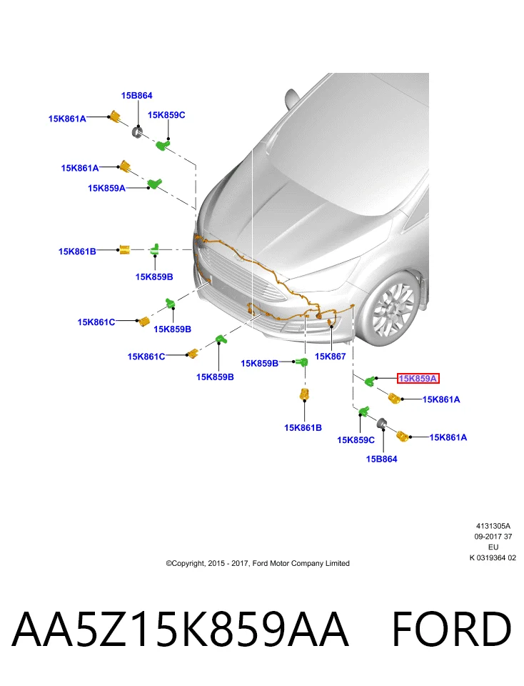 AA5Z15K859AA Ford Датчик сигналізації паркування (парктронік), передній бічний