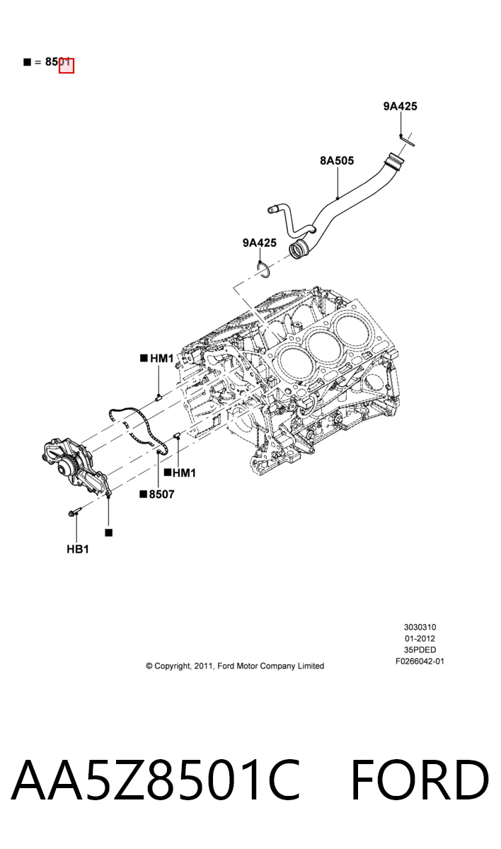 AA5Z8501C Ford Насос охолодження