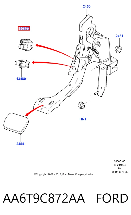 AA6T9C872AA Ford Лягушка стоп-сигналу