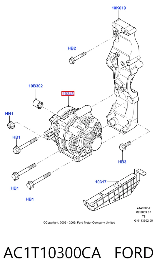 AC1T10300CA Ford Авто генератор