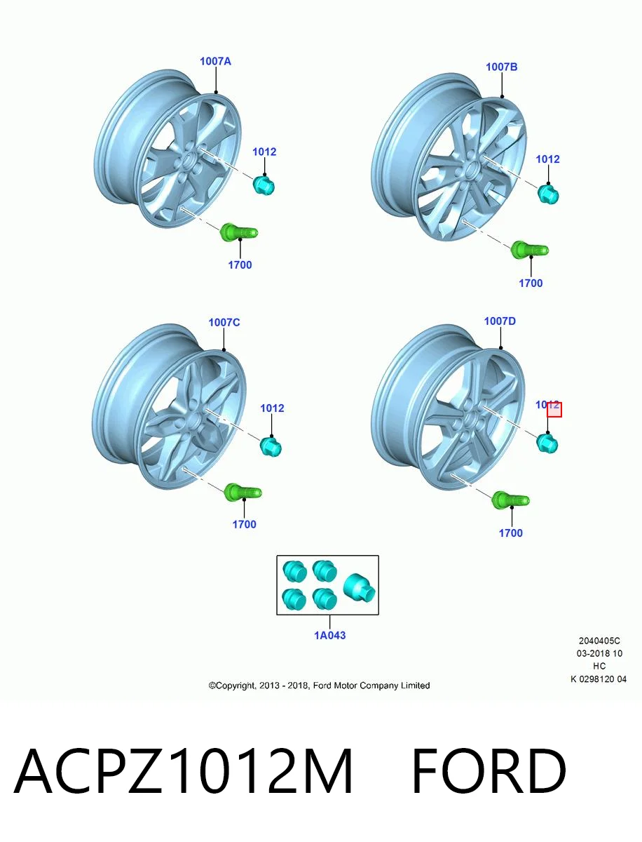 ACPZ1012M Ford Гайка колеса