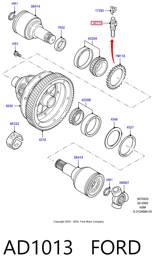 AD1013 Ford Датчик швидкості спідометра