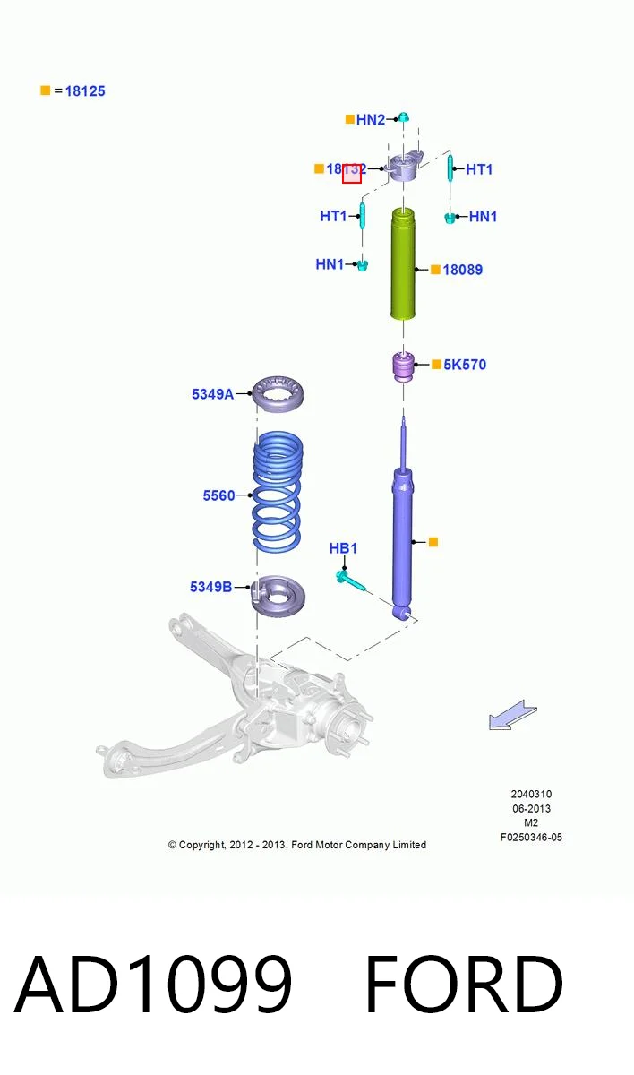 AD1099 Ford Опора амортизатора