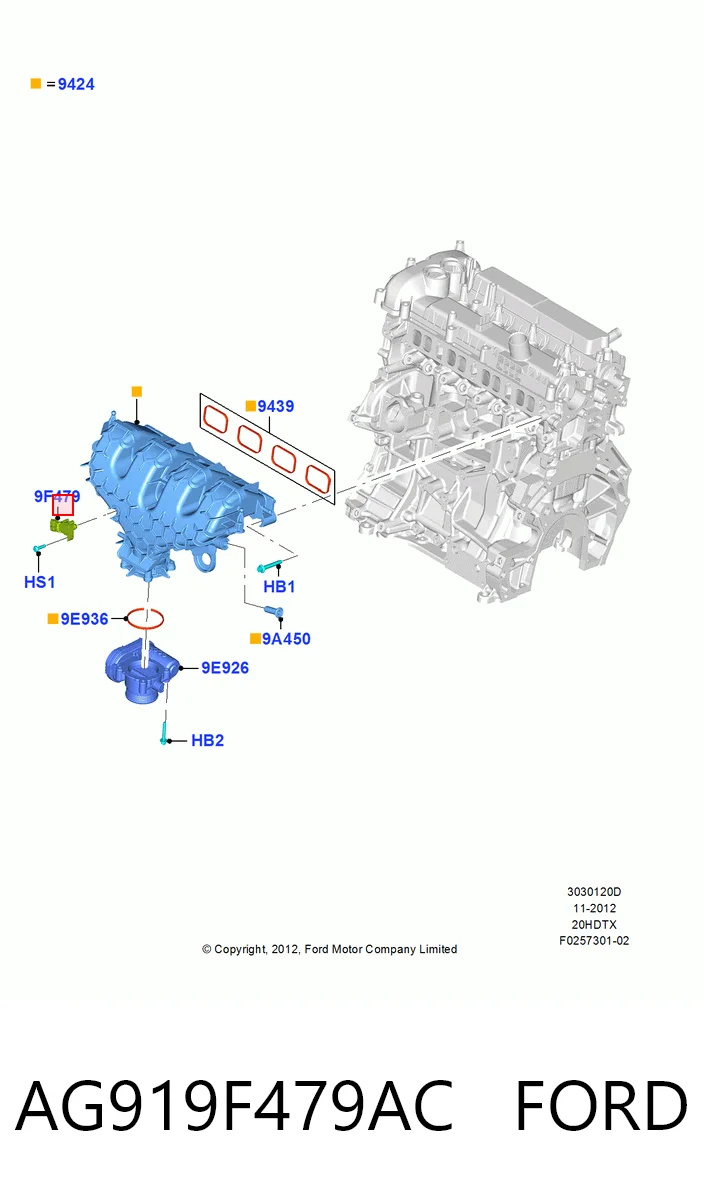 AG919F479AC Ford Датчик наддува