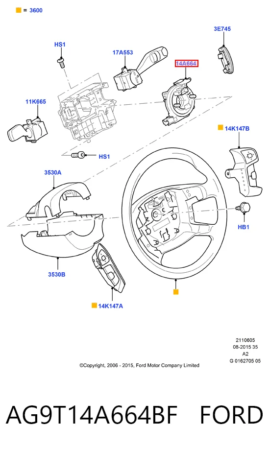  Шлейф керма Ford Galaxy 