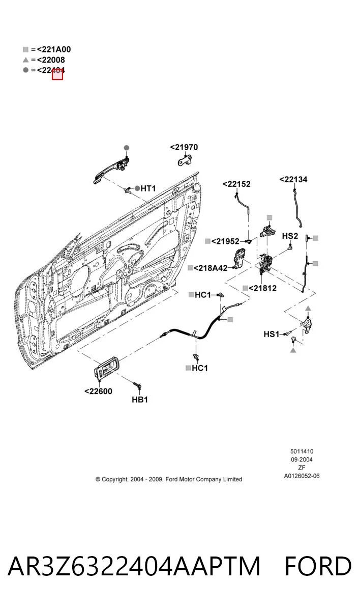 AR3Z6322404AAPTM Ford Ручка передніх дверей зовнішня, права