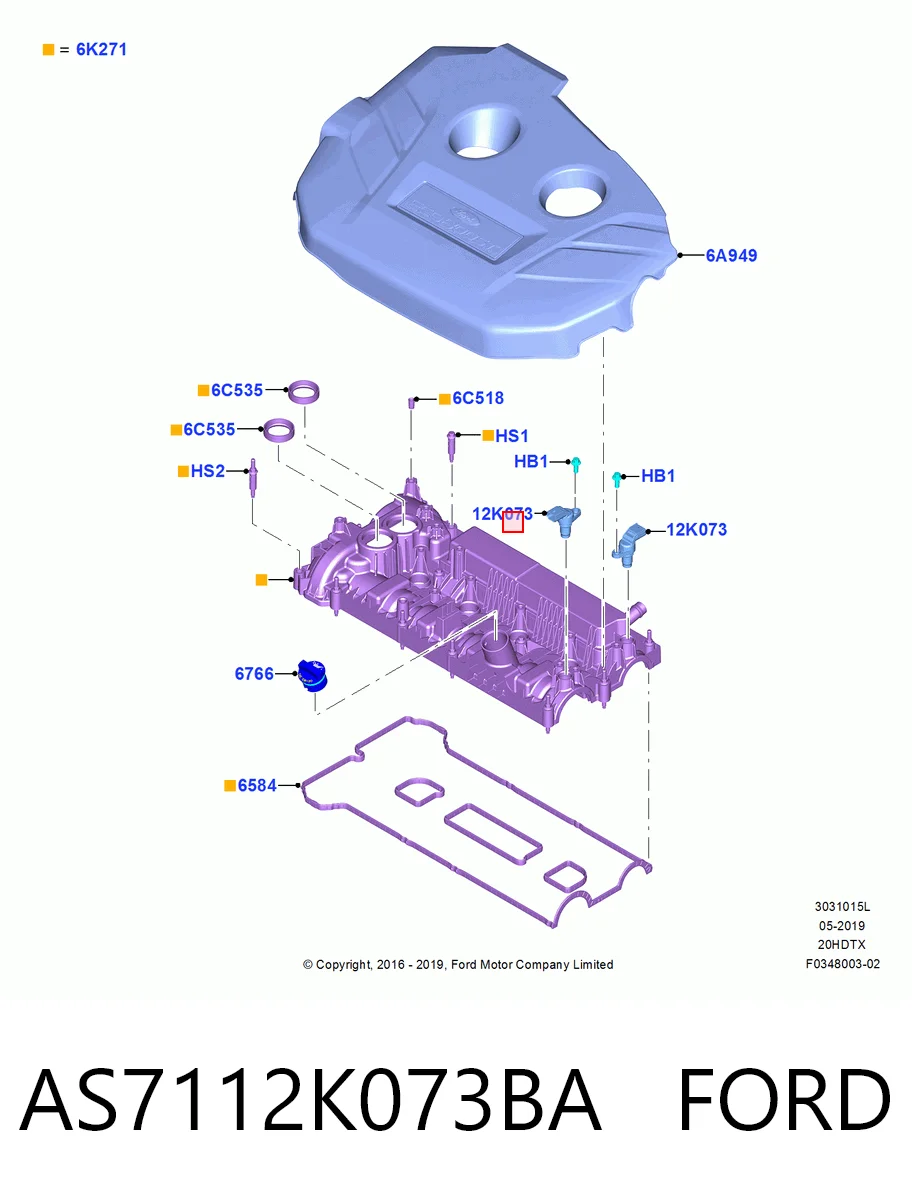 AS7112K073BA Ford Датчик розподільного вала