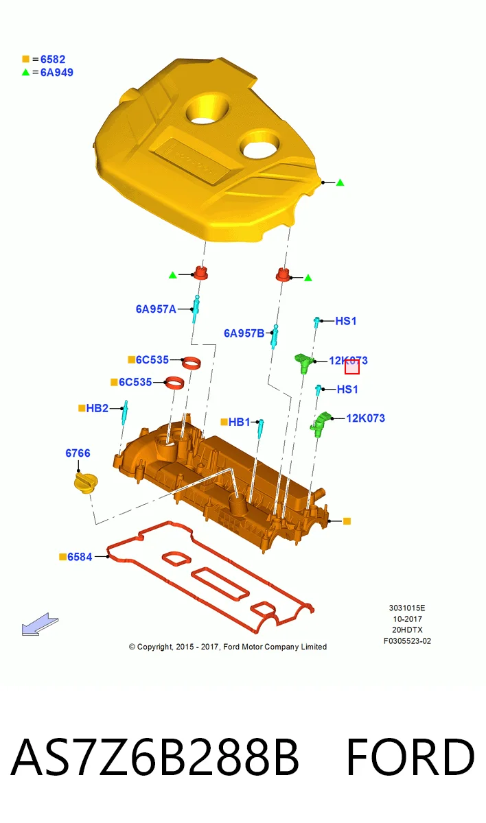 AS7Z6B288B Ford Датчик розподільного вала