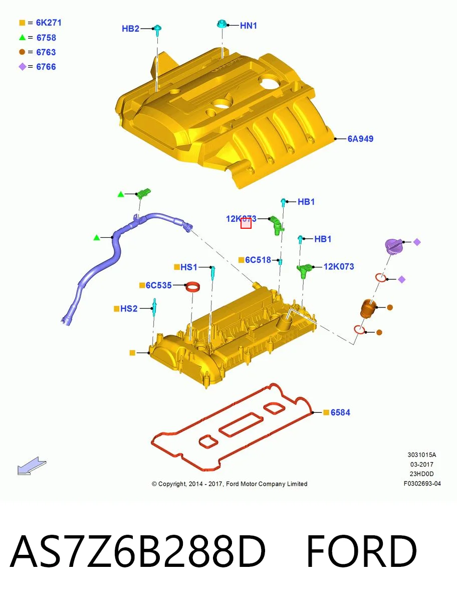 AS7Z6B288D Ford Датчик розподільного вала