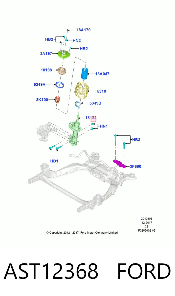 AST12368 Ford Амортизатор передньої підвіски