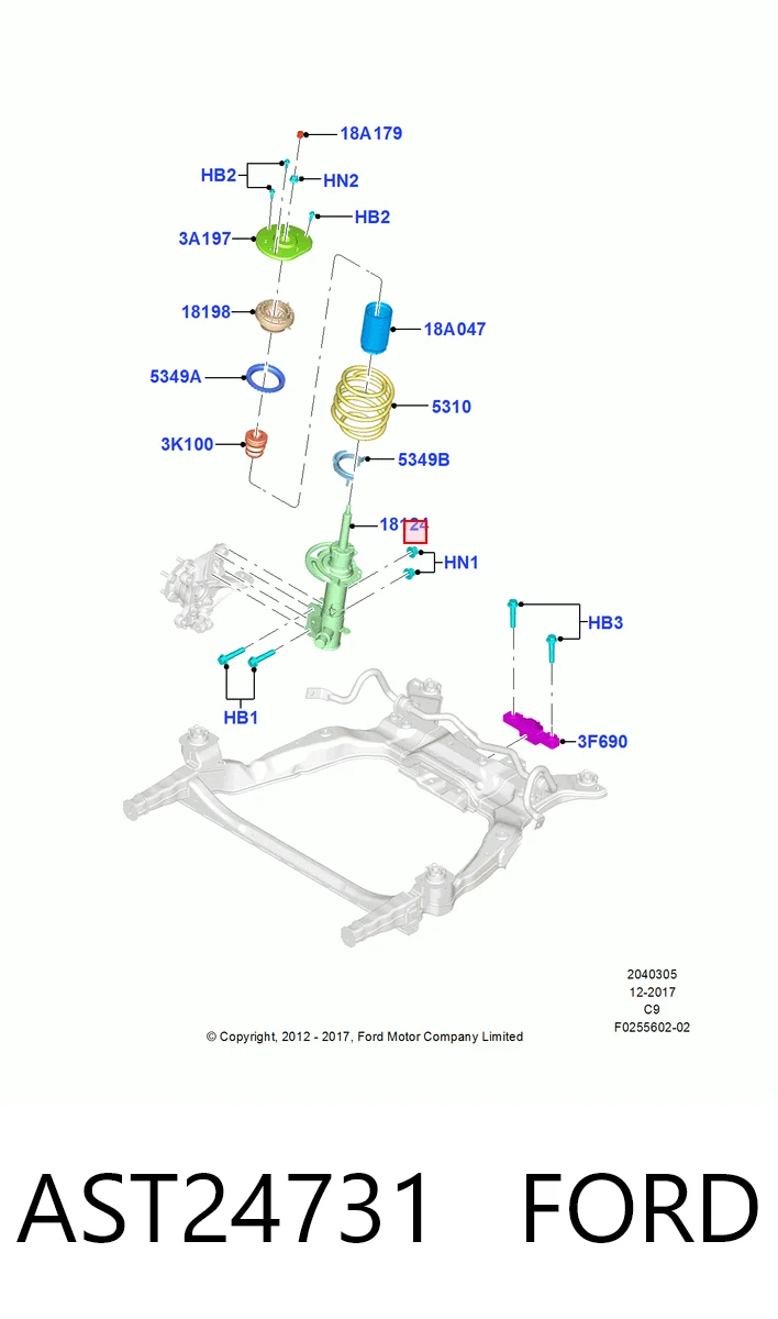 AST24731 Ford Амортизатор передньої підвіски