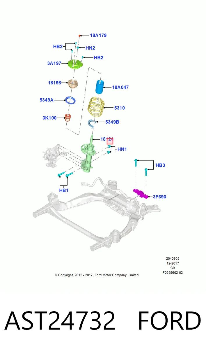 AST24732 Ford Ліва передня стійка