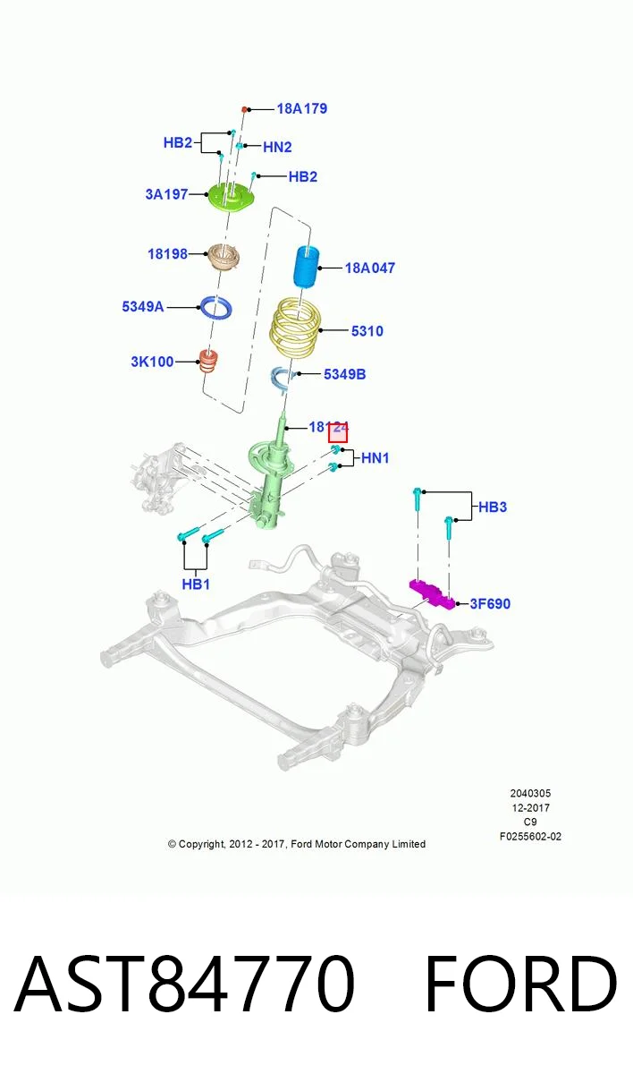 AST84770 Ford Амортизатор передньої підвіски