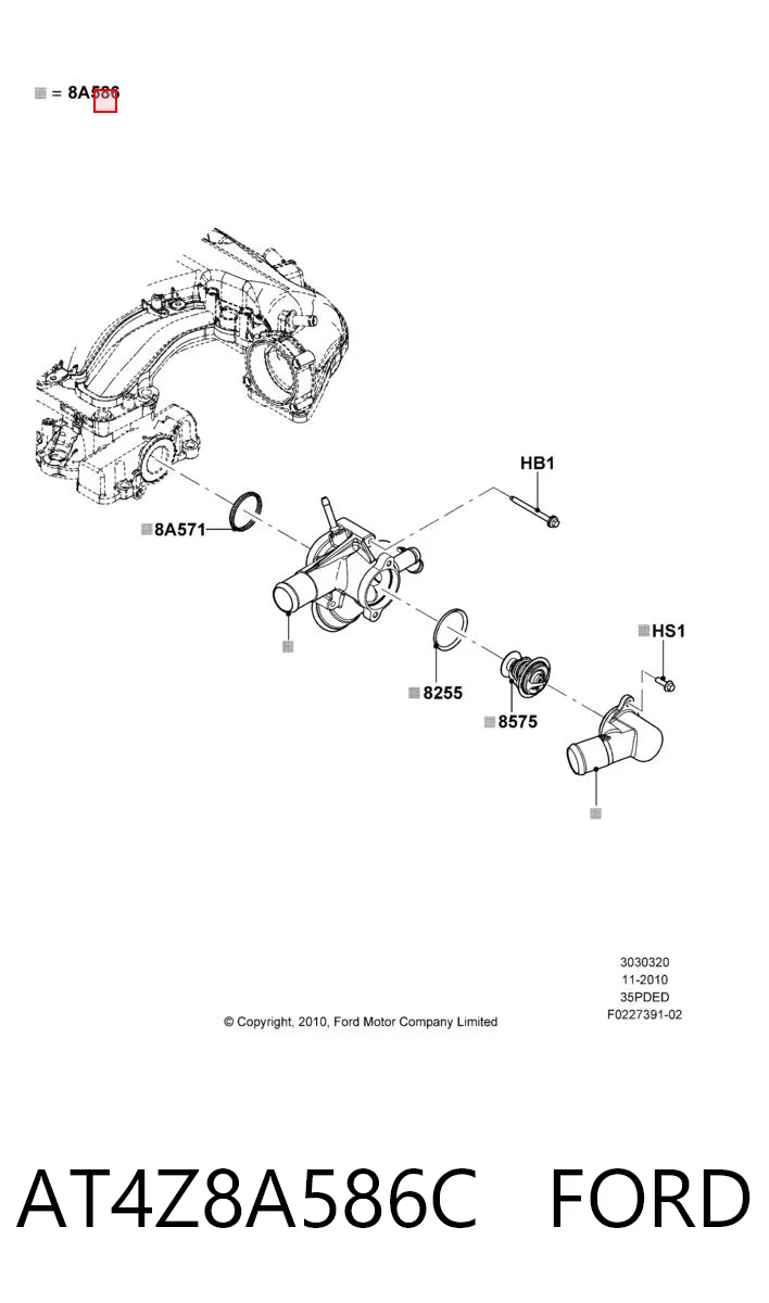 AT4Z8A586C Ford Авто термостат