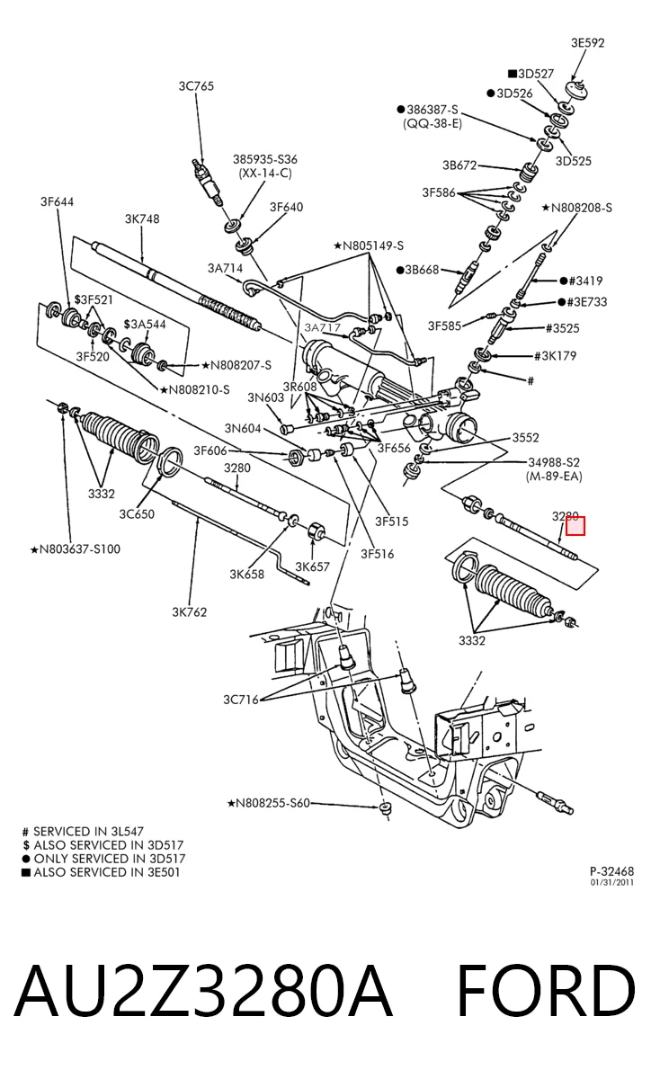 Рульова тяга ZZP03224X Mazda