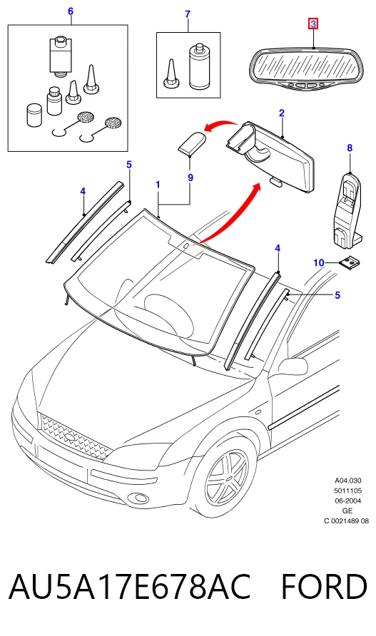 Дзеркало заднього виду в салоні Ford Mondeo IV універсал (CA2) (2007 - 2014) ціна, від 11.33 USD