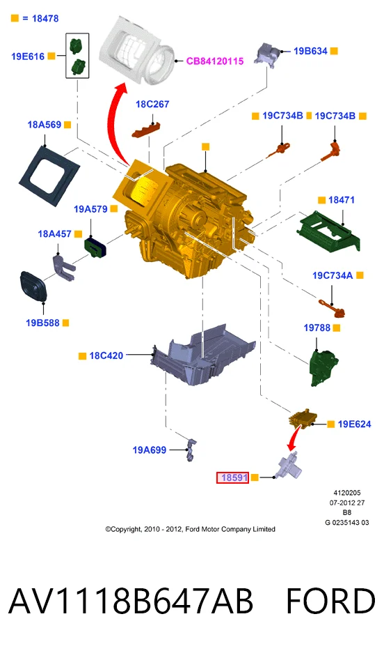 AV1118B647AB Ford Регулятор оборотів пічки