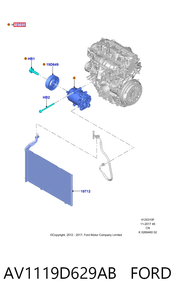 AV1119D629AB Ford Компресор холодоагенту