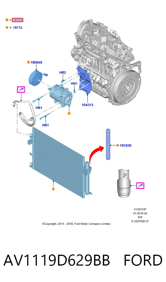 AV1119D629BB Ford Компресор холодоагенту