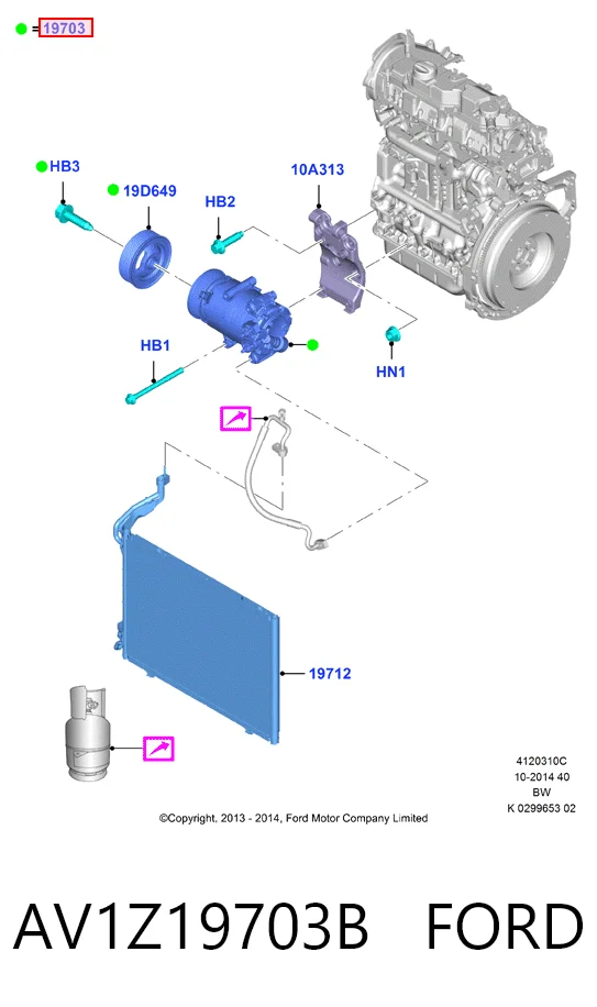 AV1Z19703B Ford Компресор холодоагенту