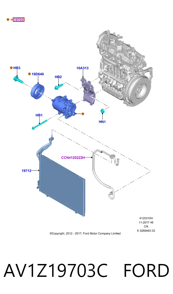 AV1Z19703C Ford Компресор холодоагенту